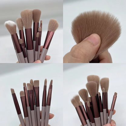 13 PCS Makeup Brushes Set Eye Shadow Foundation Women Cosmetic Brush Eyeshadow Blush Beauty Soft Make up Tools Bag