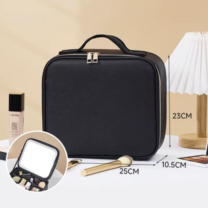 LED Cosmetic Case with Lights and Mirror Cosmetic Bag Large Capacity Premium Feeling Cosmetic Bag Luxury Makeup Bag